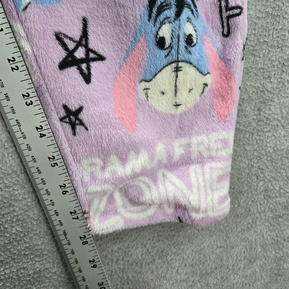 Disney Women Sleepwear Large Purple Pajama Pants Eeyore Drama Free Zone Fleece - Picture 5 of 13